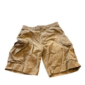 Polo Ralph Lauren Cargo Shorts Khaki Tan‎ Mens 32x10 Military Utility Vintage